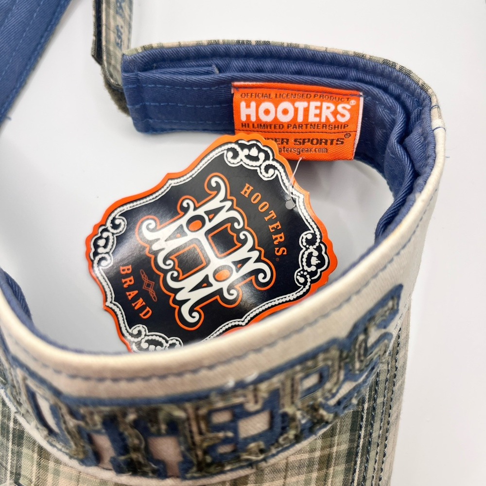 New Hooters Plaid Adjustable Golf Visor‎ Cotton - Picture 4 of 8